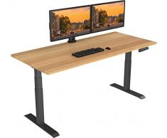 FLEXISPOT E6+180 * 80cm Scrivania Regolabile in Altezza Standing Desk Scrivania Elettrica Scrivania Motorizzata a 3 Stadi a 2 Motore Capacità di carico 125 kg (180x80 cm, Bambù+Nero)
