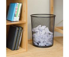 Relaxdays 10022507_55 Cestino Gettacarte Metallo Grande Pattumiera Portarifiuti da Ufficio 20 litri à 30 cm Alto 35 cm