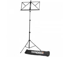 Bespeco Leggio pieghevole a tre mandate verniciato nero con borsa. BP1EXN