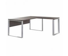 Composad | Scrivania della Linea DISEGNO, Scrivania Angolare, Scrivania PC ad Angolo, Dimensioni (LxAxP) 140x74,50x80+90 cm, Colore Rovere Sonoma, per Studio, Ufficio, Made in Italy