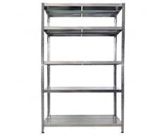 Scaffalatura metallica Maciste - ALTA PORTATA - scaffale in metallo Zincato - 120x50x234h - 5 Ripiani- Portata 1.300 Kg