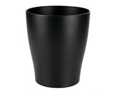 mDesign Cestino Spazzatura in Metallo - Pattumiera Ideale per Ufficio, Studio o Anche Cucina- Contenitore per rifiuti Utilizzabile Anche Come Cestino per la Carta - Nero Opaco