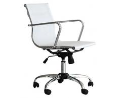 Cribel Leila Dirigenziale Poltrona, Testure Metallo Cromato, Bianco