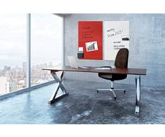Sigel GL147 Lavagna magnetica di vetro/bacheca di vetro artverum, rossa, 91 x 46 cm