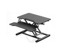 FITUEYES Standing Desk Converter Piccolo 26/64cm Nero Scrivania in piedi con ripiano per tastiera Scrivania Altezza Regolabile SD260001WB