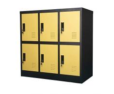 MECOLOR - Armadietto per ufficio e casa, metallo, Giallo, W6D