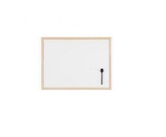 Bi-Office Lavagna Magnetica Bianca Basic Con Cornice In Legno, Superficie Speciale Cancellabile A Secco, 600 x 450 mm