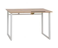 homcom Scrivania Moderna da Disegno con Piano Inclinabile 50° in Metallo Bianco e Legno Truciolato per Ufficio Studio Casa 120x55x76cm