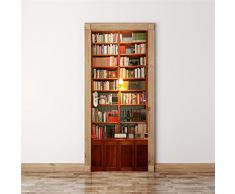 30.3X78.7 Porta Murale 3D Decorazione Home Wall Arte Murale Decalcomanie Soggiorno Ristorante Hotel Café Office Décor Rimovibile Autoadesivo, Idee Libreria Scaffale Adesivi Per Porte