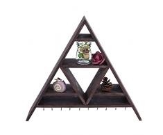 Espositore in Cristallo, Scaffale Triangolare Scaffale Portaoggetti da Parete Decorazione per la Casa per Lhome Office Scaffali Sospesi Sospesi a Parete Portagioie in Legno Portachiavi, 16,3x3,7x14,2