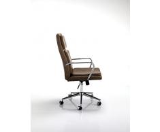Wink Design Kansas, Poltrona da Ufficio, Pelle Ecologica, Marrone