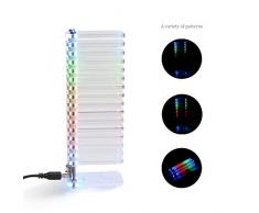 DROK® KS16 Musica spettro VU Torre, Fantasy cubo di cristallo LED Kit fai da te, Voice & Light Interazione gadget con livello di visualizzazione, adatto per gli amanti di musica ventilatori elettronici