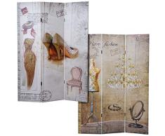 Mendler Paravento divisore Doppia Immagine 3 Pannelli M68 180x120cm Scintillante