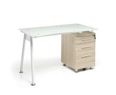 Myoffice Record Scrivania, Vetro, Acciaio Verniciato, M