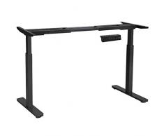 SONGMICS Supporto Scrivania Elettrico con Regolazione Continua dell’Altezza, Struttura Tavolo da Lavoro con Doppio Motore, Memorizza 4 Posizioni, Larghezza Regolabile, Acciaio, Nero LSD14BK