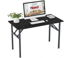Need Tavoli Pieghevole 120x60cm Scrivanie Studio Tavoli Ufficio Postazioni di lavoro per Computer in Legno Scrivania, Nero