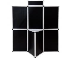 TecTake Parete promozionale Pannello espositore parete divisoria per ufficio fiere congressi 180 x 200 cm con tavolo NERO