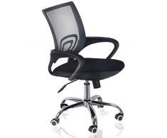 Italian Concept Romina Poltrona Dirigenziale in Maglina, SED: 59 x 45 - H:86/96 - 43/53, Nero