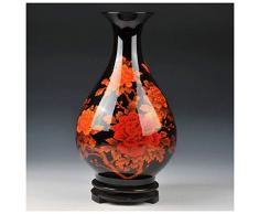 HongLianRiven Vaso di Ceramica Fatto a Mano Scrivania Ufficio Controsoffitto Decorazione Moderna casa Cinese Soggiorno TV Armadio Decorazione Desktop (Inviare la Base) 10-26 (Color : D)