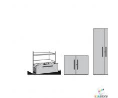 Kerkmann Office mensola ripiano 100 x 32.5 x 190 cm scatola 5 Oh 5 piani con Dante lampada da parete grigio
