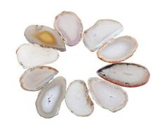 Shanxing Pietra naturale non forata geode irregolare cristallo curativo per segnaposto matrimonio Reiki scrivania decorazione, set di 10, ciascuno 45-80 mm di lunghezza