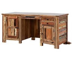MASSIVMOEBEL24.DE NATURE OF SPIRIT #61 Scrivania in legno riciclato â€“ laccato/multicolore 170x70x80