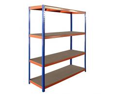 S-Rax Heavy Duty scaffalature metalliche travaso, 265kg / ripiano, 150 x 50 x 180 cm, 4 ripiani