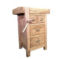 Biscottini Tavolo Alto da Lavoro 82x57x64 cm Made in Italy | Isola Cucina Piano Lavoro Legno massello | Bancone Cucina | Piano Lavoro Cucina Legno