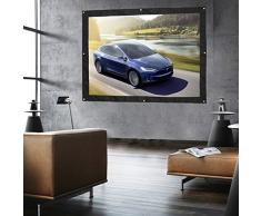 Schermo Proiezione Portatile e Pieghevole Home Theater Cinema Schermo di Proiezione Telo per Proiettore alla Parete Portabile Universale 150 Pollici 16:9