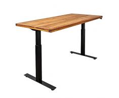 Royal-Office - Scrivania elettrica regolabile in altezza, per ufficio, in legno di rovere massiccio, 140 x 80 cm