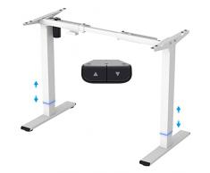 FLEXISPOT EG1W Scrivania Regolabile in Altezza Standing Desk Scrivania Elettrica Scrivania Motorizzata Telaio in Acciaio Solido a 2 stadi con Motore Per Lavorare da casa (Bianco)