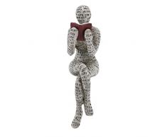 Haofy Statuetta da Donna in Resina Che Legge, Statua in Resina in Stile Pensatore per Ornamenti da Scaffale per Stampaggio Polpa di Lettura per la Decorazione del Desktop Dellhome Office(D)