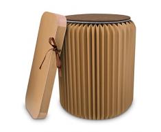 Navaris Sgabello in Cartone Design Pieghevole - Pouf in Carta con Imbottitura Poliestere - Sedia Portatile 42x36cm Arredamento casa Ufficio - Marrone