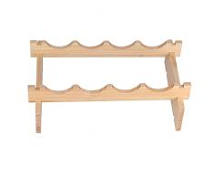 HERCHR Scaffale per Vino in Legno da appoggio, portabottiglie per Vino in Pino Portabottiglie Professionale per 4 Bottiglie di Vino per lhome Office