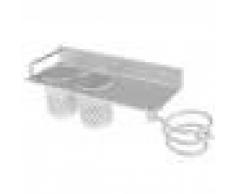 MagiDeal Montaggio A Parete Asciugacapelli Organizzatore Supporto Del Ventilatore con Scaffalature Di Stoccaggio 2 Tazza