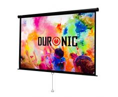 Duronic MPS100 /169 Schermo di proiezione 100” formato 16:9 / 221 X 125 cm telo proiettore telo da proiezione a sviluppo manuale - Fissaggio a muro o a soffitto - Full HD 3D 4K - Home cinema home theater ufficio