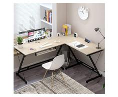 Scrivanie da Ufficio Moderna e Minimalista Scrivania ad Angolo Scrivania per PC Portatile Postazione di Lavoro per PC a Forma di L con Vassoio per Tastiera Struttura in Metallo Stabile a Forma di Z