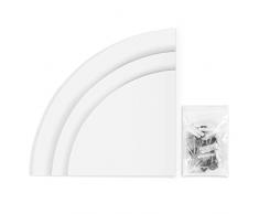 NIKOU Scaffale ad Angolo Parete Galleggiante Home Office 3 Pezzi Scaffale portaoggetti a Parete Scaffali per mobili Arredamento, PVC, Bianco
