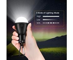 Lampade LED Campeggio,Lampada LED da Campeggio,Lanterna Lampada Portatile per Giardino,Scrivania,Armadio,Campeggio,Pesca,Barbecue(3 Pezzi)