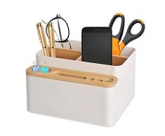 Xnuoyo Organizer da Scrivania, Scatola Portaoggetti Da Scrivania, Porta Forniture Per Ufficio Organizer In Bambù, Contenitori Portaoggetti Da Scrivania Per Ufficio, Camera Da Letto, Cucina