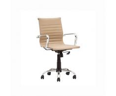 CRIBEL Poltrona Akka Dirigenziale Tortora Simil/STR Crom, Metallo, finta pelle, Marrone, 57 x 60 x 93/101