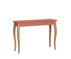 Ragaba LILLO Scrivania con Cassetto 105x40cm | Gambe in Legno, Certificato FSC, Montaggio Facile | Rosa Antico