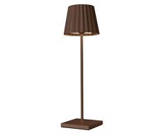 sompex - Lampada a LED da tavolo per esterni, Troll 2.0, alimentata a batteria, in alluminio, intensità regolabile, protezione dagli spruzzi dacqua, inclusa una stazione di ricarica, colore: ruggine