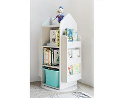ZAW Libreria Bookshelf Bookshelf scaffale rotabili Multi-Strato Bookshelf Scatolamento Stoccaggio Adatto for Soggiorno Camera da Letto Home Office Office Scaffali (Color : White)