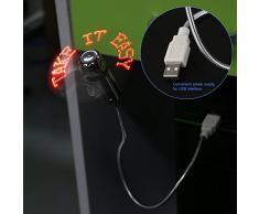 PIXNOR Mini USB LED lampeggiante Ventilatori USB con parole programmabile Edition per PC Notebook Desktop