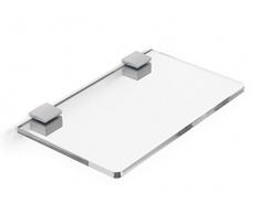Mensola in plexiglass trasparente 25x15 cm spessore 8mm completa di reggi mensola, arredo casa, ufficio, negozio