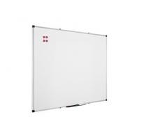 BoardsPlus, Lavagna Magnetica con Cornice Alluminio e Vassoio Portapenne, Bianco, 120 x 90 cm