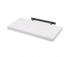 WOLTU Mensola da Muro Rettangolare Scaffale Libreria a Parete Decorazione per Cameretta Ufficio Porta CD/Dvd in Legno Bianco 80cm RG9318ws