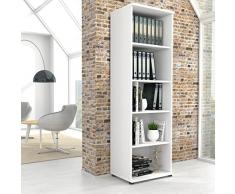 WeberBÜRO Profi Libreria 5OH Scaffale 5OH Scaffale in Piedi Scaffale in Legno Scaffale a Muro Scaffale Armadio Office Bianco