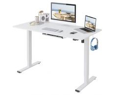 FLEXISPOT EG1-SET Scrivania Regolabile in Altezza Standing Desk Scrivania Elettrica Scrivania Motorizzata Telaio in Acciaio Solido a 2 stadi con Motore Per Lavorare da Casa (100 * 60cm,Bianco+Bianco)